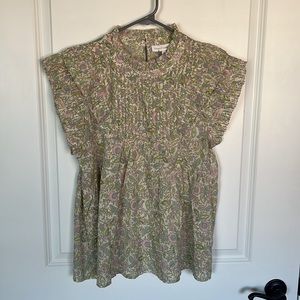 NWT House of Harlow 1960 Josepha Floral Ruffle Blouse.